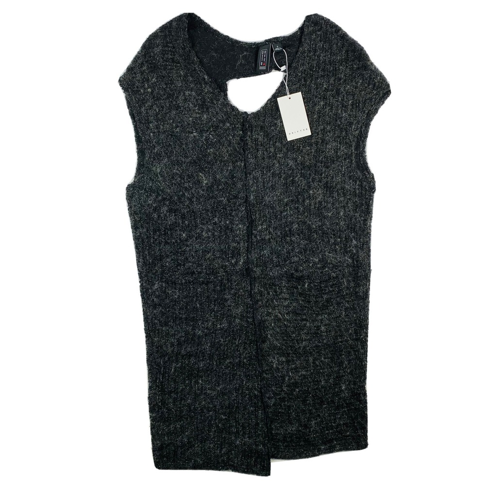 DRIFTER Industries‎ Made In Compton Wool Blend Woven Gray Open Back Dress S NWT